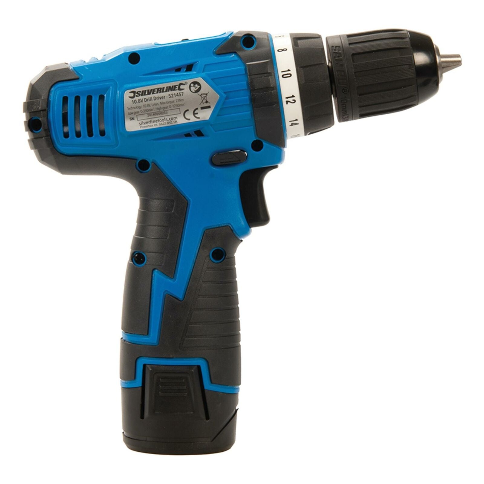 Silverline 10.8V Electric Drill Driver Screwdriver Keyless Chuck Li-Ion Battery