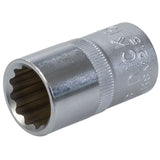 King Dick 15mm 12 PT Single Metric Polished Standard 1/2" Drive Socket