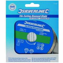 Silverline Tile Cutting Diamond Disc 110mm x 22.2mm Ceramic Wet Or Dry Blade Cut