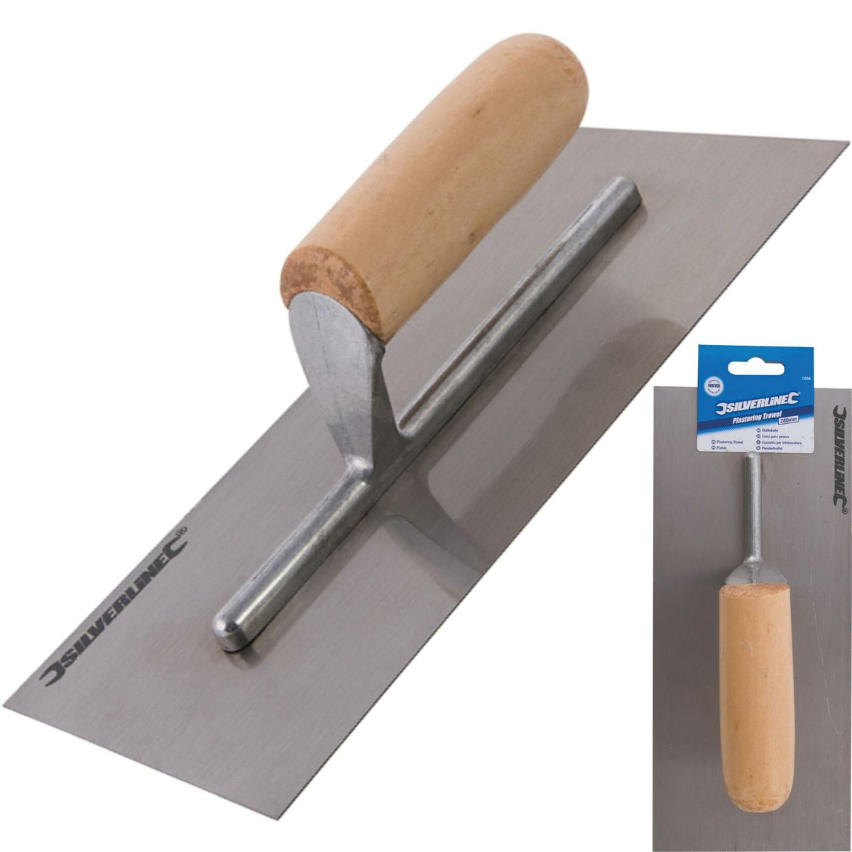 Silverline Wooden Handle Smoothing Levelling Finishing Plastering Trowel 11"