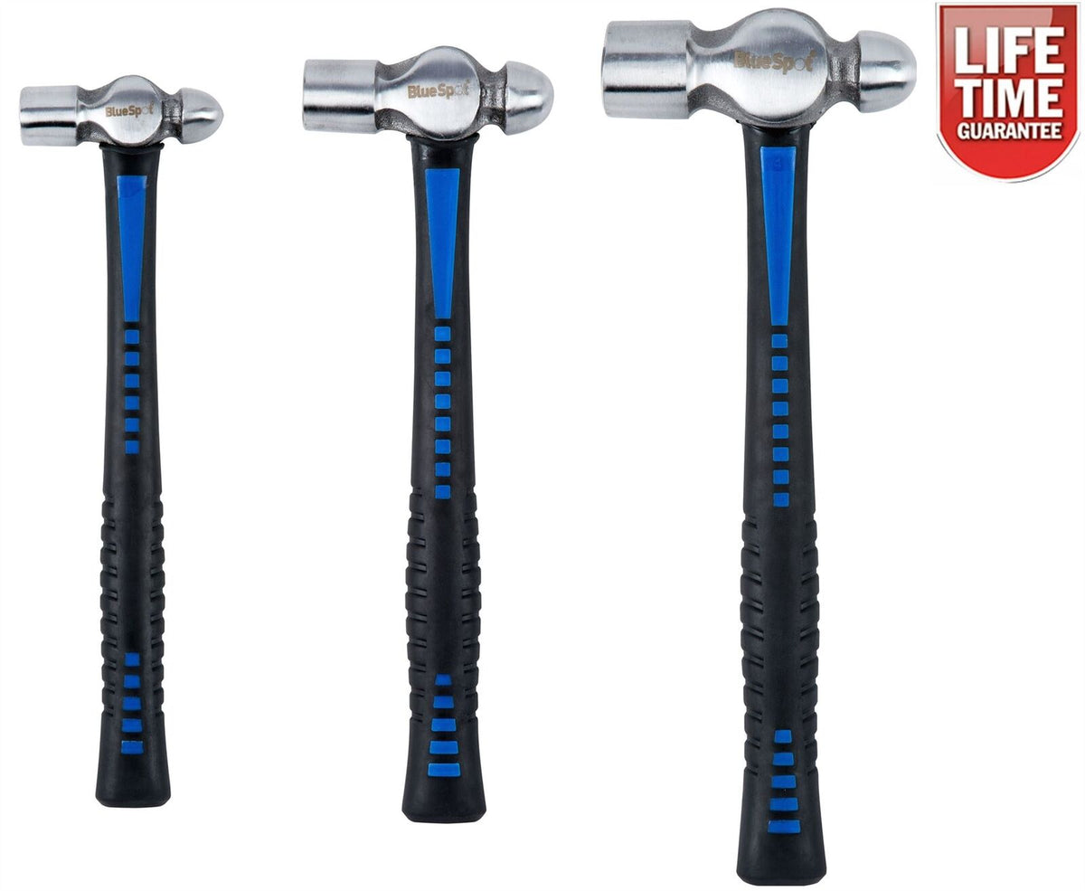 Bluespot 3pc Ball Pein Hammers Set 8 16 & 32oz TPR Handle 26100