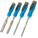 Silverline 4pc Wood Bevel Edge Carpentry Joiner Woodwork Chisel Expert Set