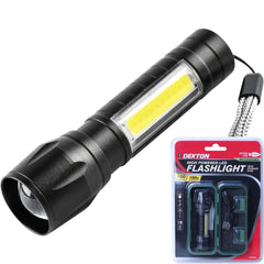 Dekton LED Torch 100 Lumens 100m Flashlight USB Rechargeable With Case