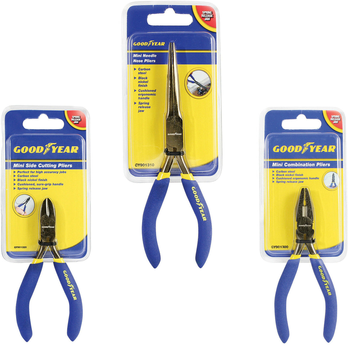 Goodyear High Quality Mini  Side Cutters, Combination Or Extra Long Nose Pliers