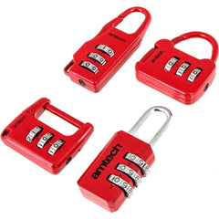 Amtech 4pc Digit Combination Security Padlock Resettable Luggage Locker Lock Set