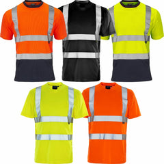 SuperTouch Work Hi Vis Viz Yellow Orange Black High Visibility Workwear T Shirt