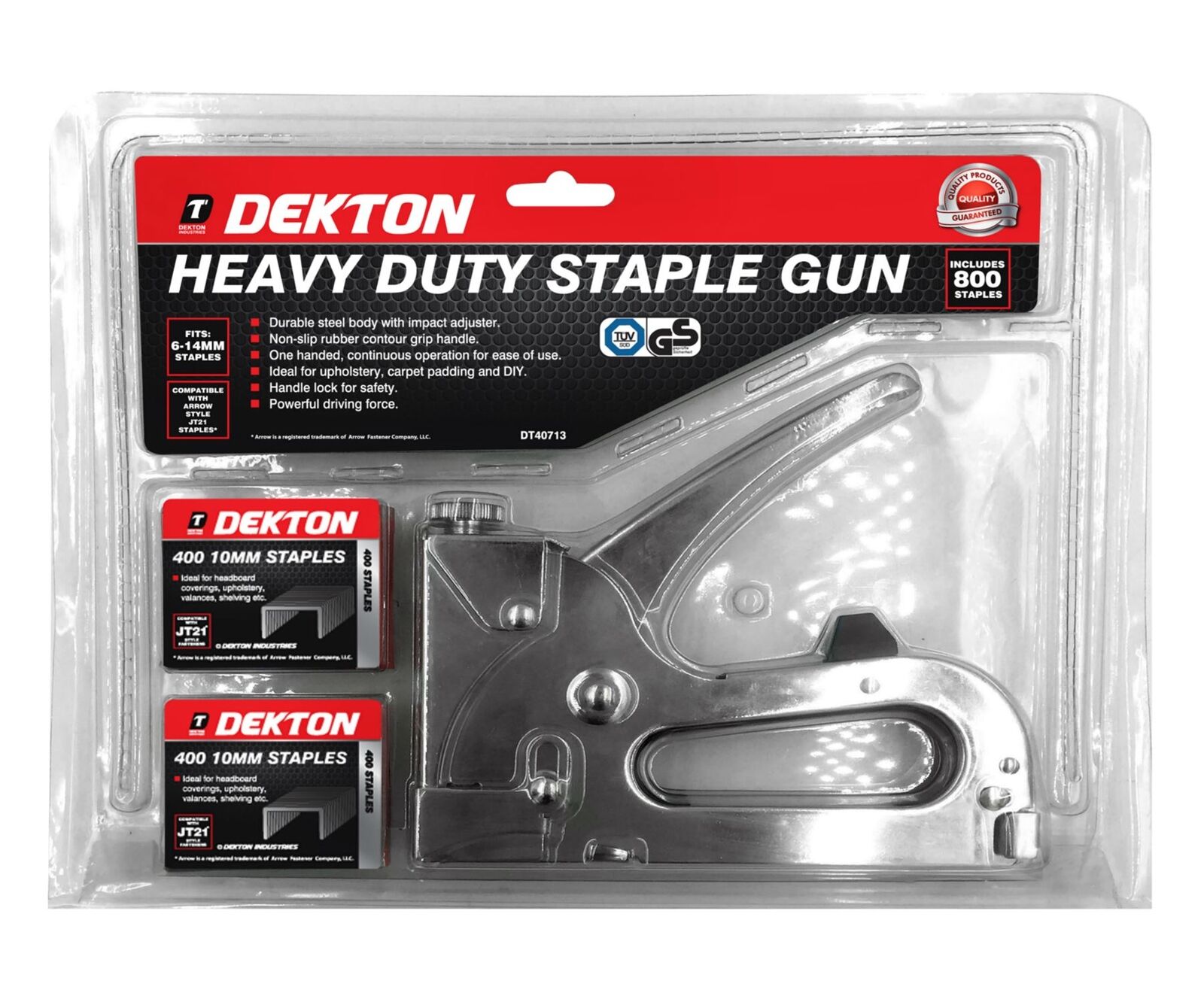 Dekton Staple Gun Heavy Duty Tacker with 800 Staples Upholstery Stapler