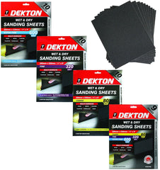 Dekton Wet And Dry Sanding Sheet Sandpaper 80 320 600 Grit Or Assorted Pack