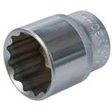 King Dick 30mm 12 PT Single Metric Polished Standard 1/2" Drive Socket