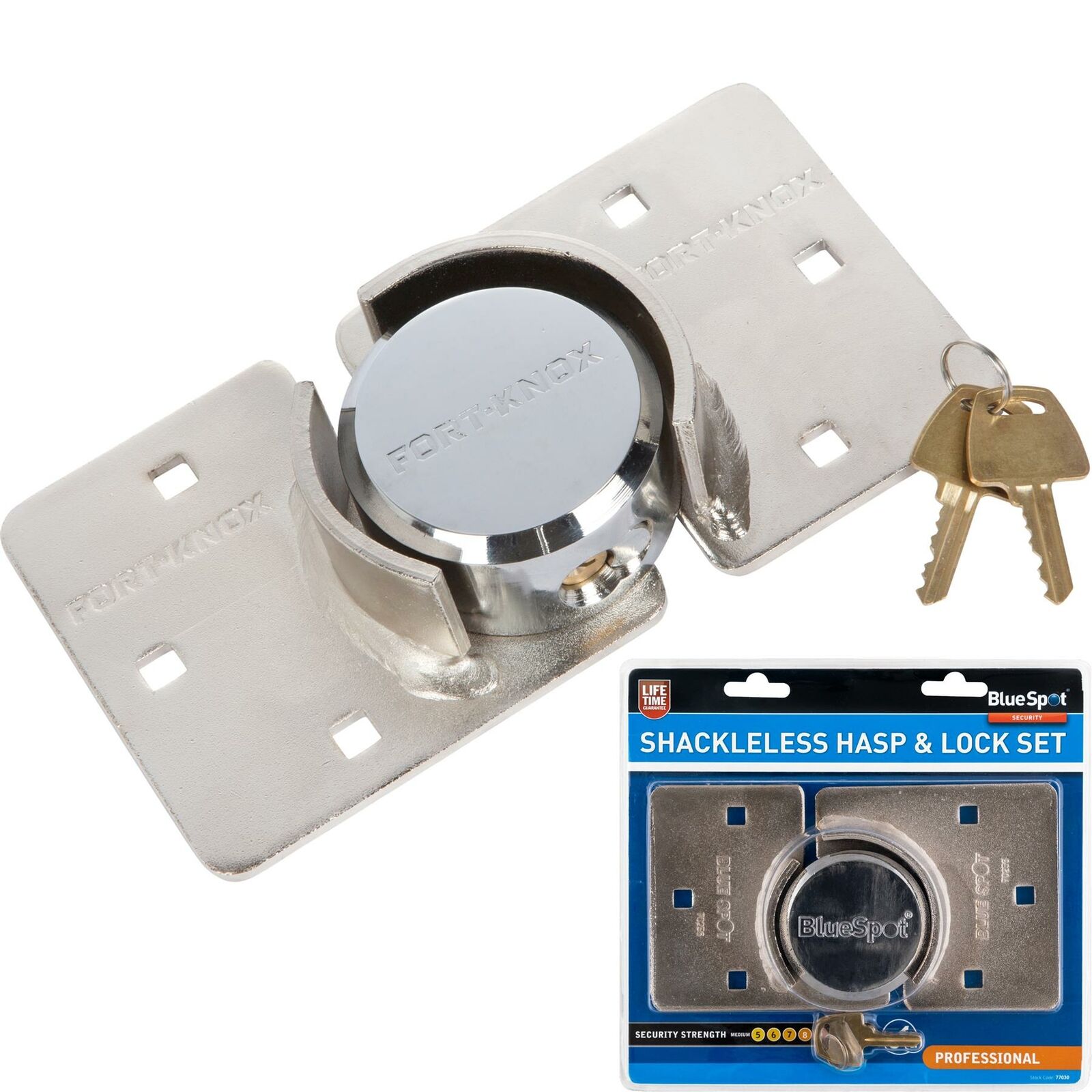 Bluespot 73mm High Security Shackleless Hasp Padlock Steel Set Worksho ...