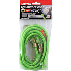 Dekton 10mm Elastic Stretch Bungee Cords Hooks Cables Tie Down Rope 2pc 36"