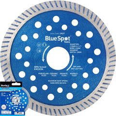 BlueSpot Turbo Tile Diamond Cutting Disc Angle Grinder Blade Stone 4.5" 115mm