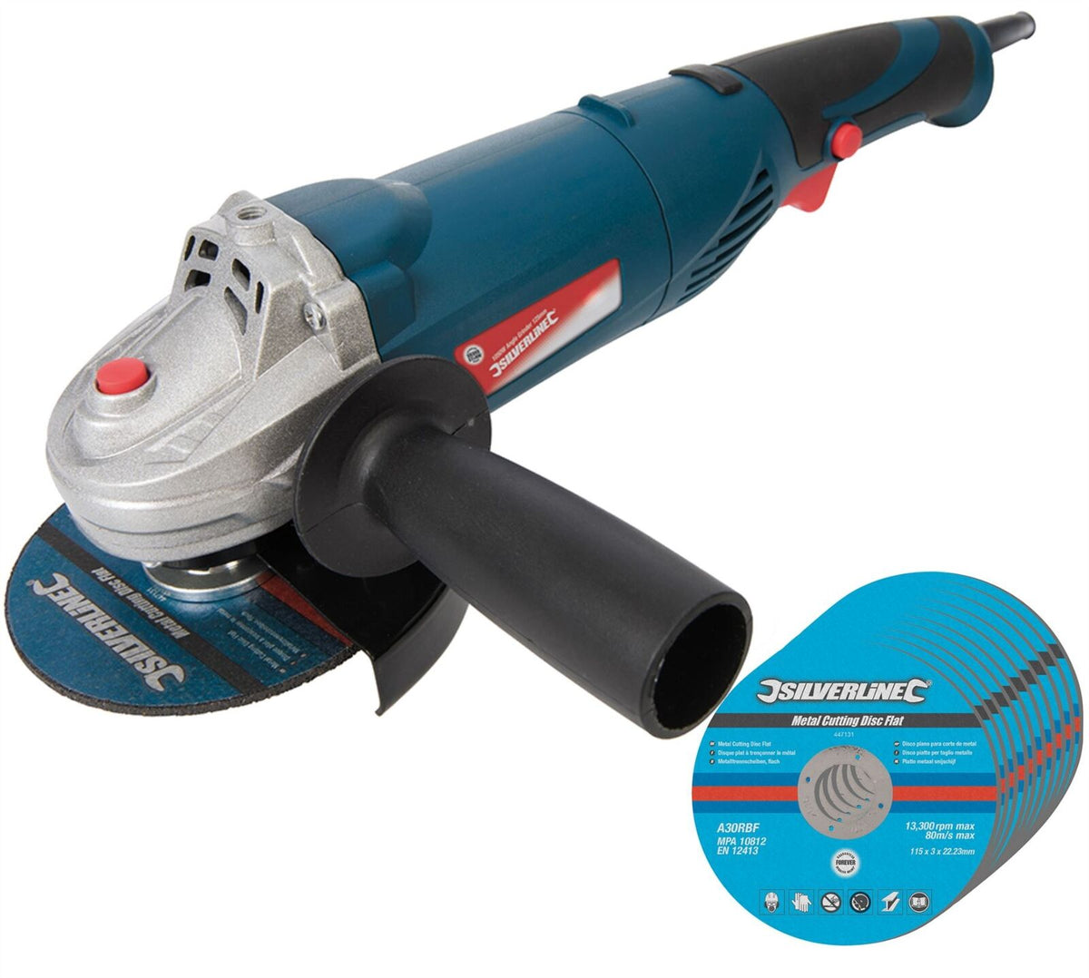 950w Electric Angle Grinder 4.5" 115mm Grinding With 10 Free Cutting Discs