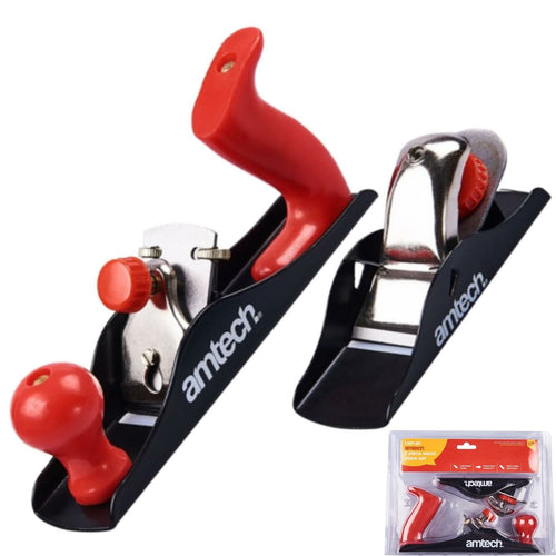 Amtech 2pc Smoothing Block Plane Wood Smoothes Doors & Timber 6 1/2" - 9 1/4"