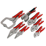 Neilsen 16pc Soft Grip Mole Vice Plier Set Welding Long Nose Locking C Clamp