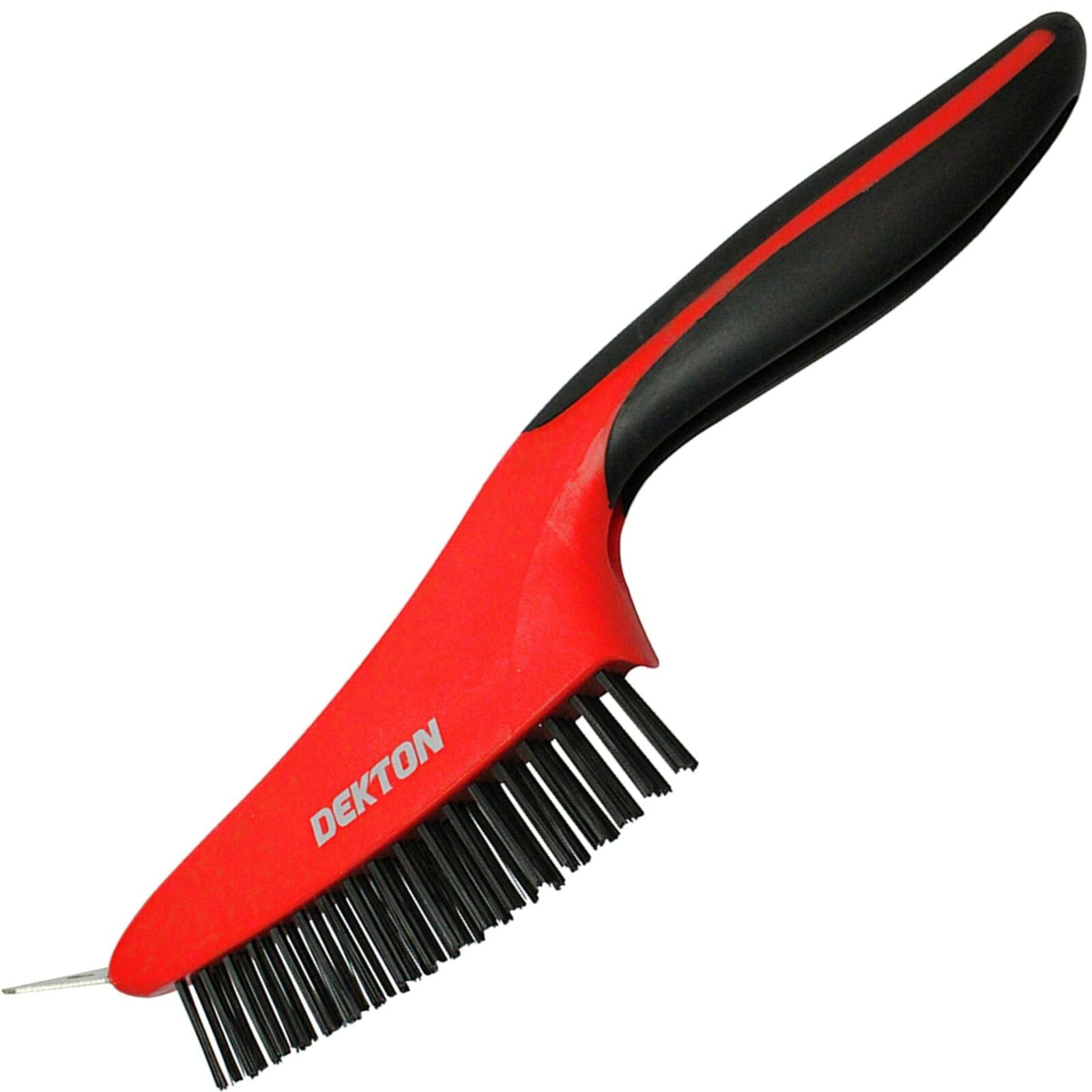 Dekton 14" Wire Soft Grip Hand Brush With Scraper Ideal for Rust Dirt Removal