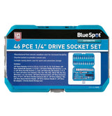 BlueSpot 46 Pc Metric Socket 1/4" Drive Ratchet Bit Set Torx Philips Pozi Hex