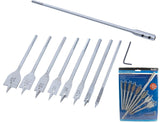 BlueSpot Flat Spade Wood Hole Saw Drill Bits With Long 300mm Extension Bit Set