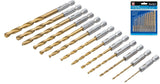 Bluespot 13pc 1/4" Hex Fitting Titanium Drill Bit Set For Metal Wood fits impact