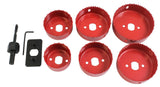 Dekton 9pc Down Lights Hole Drill Cutter Saw Holesaw Set 51mm 60mm 65mm 72mm