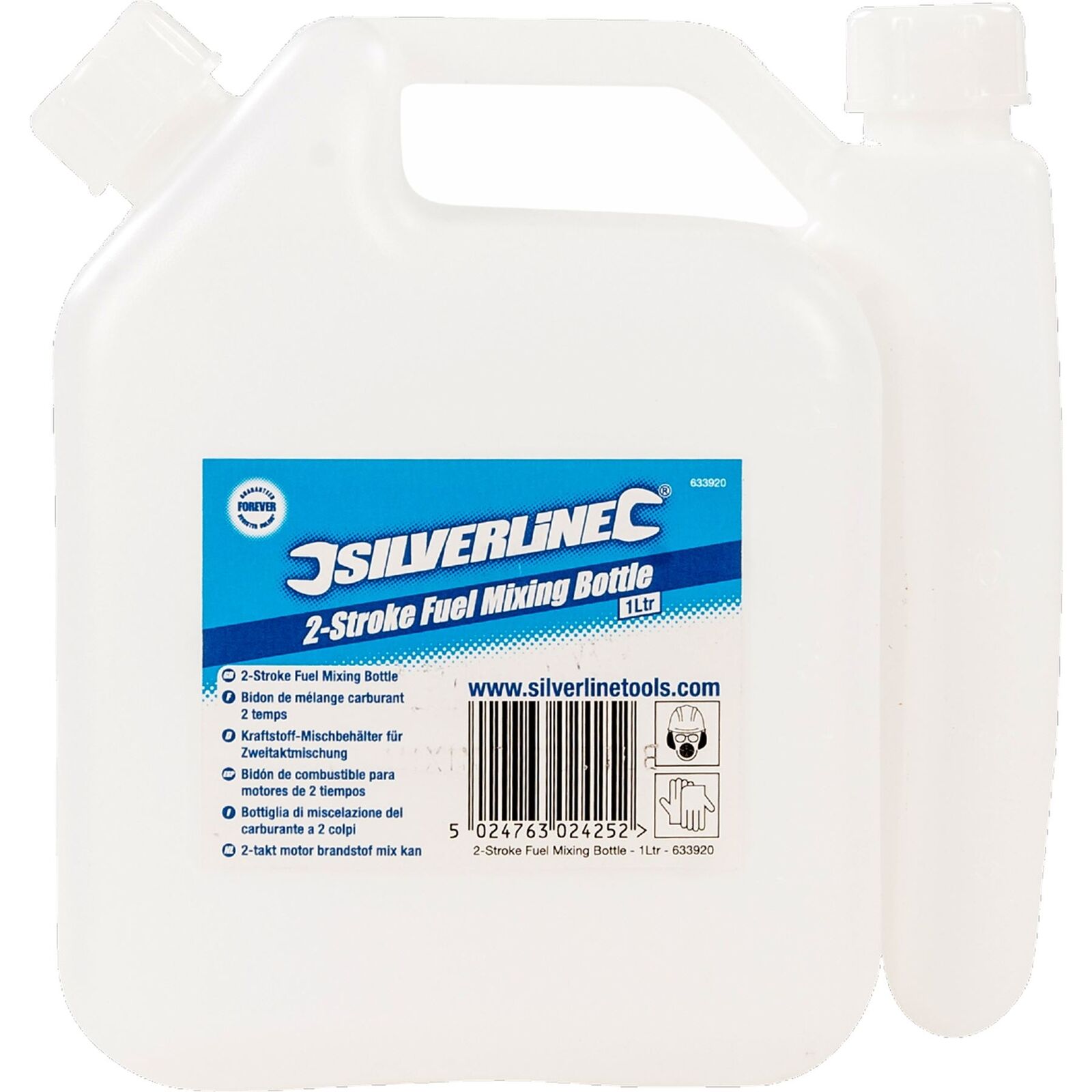 Silverline 2-Stroke Petrol Fuel Oil Mixing Mixtures Bottle Tank 1 Liter
