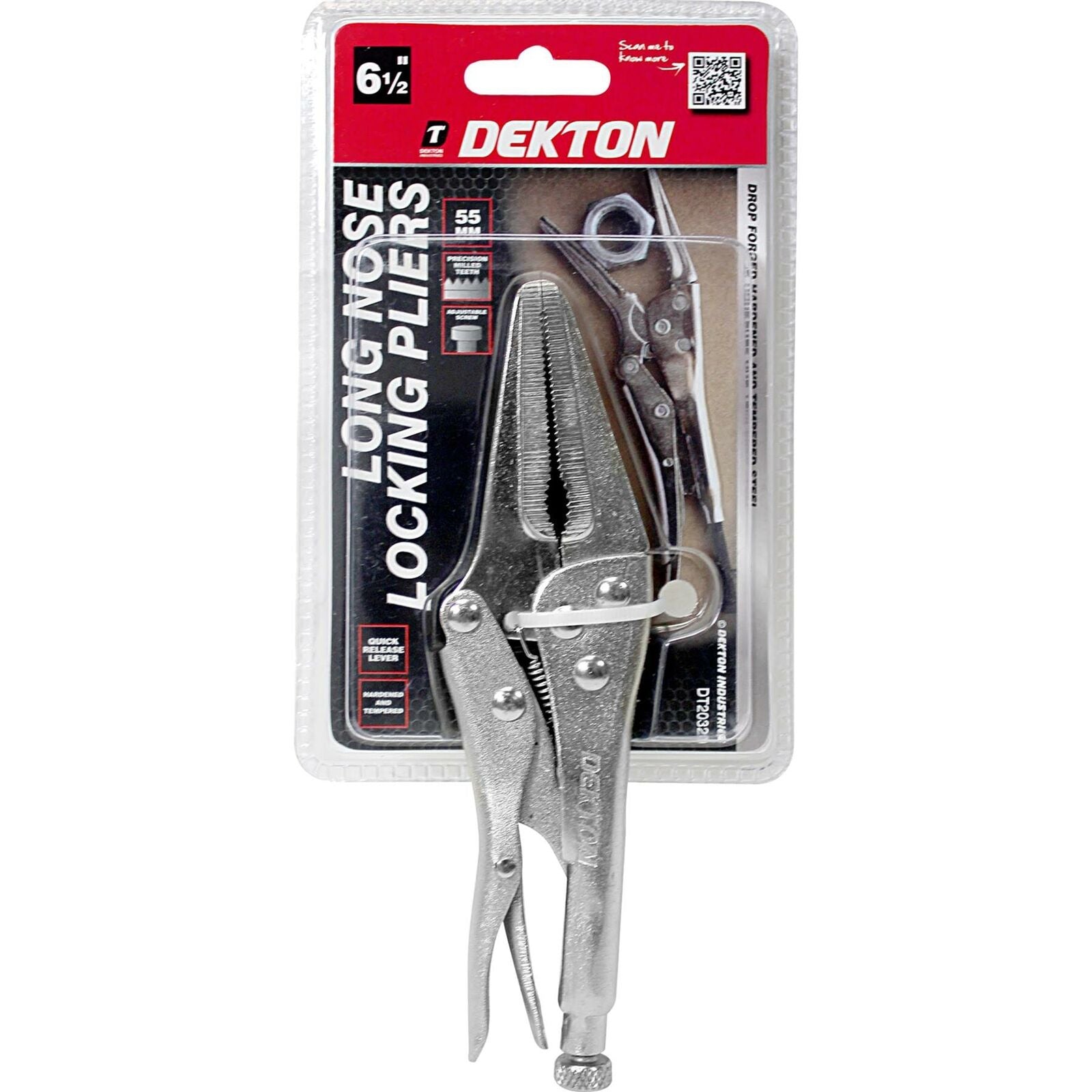 Dekton Long Nose  Locking Grips Mole Gripping Adjustable Pliers 165mm (6 1/2")