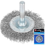 BlueSpot Rotary Flat Steel Wire Brush Crimp Set wheel For Drill 50mm 2"
