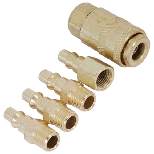 Neilsen 5pc Euro Air Line Hose Fittings Compressor Connector Coupling 1/4" BSP