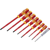 Neilsen 8pc Vde Insulated Pozi Flat Slotted Tip Screwdriver Set Voltage Tester