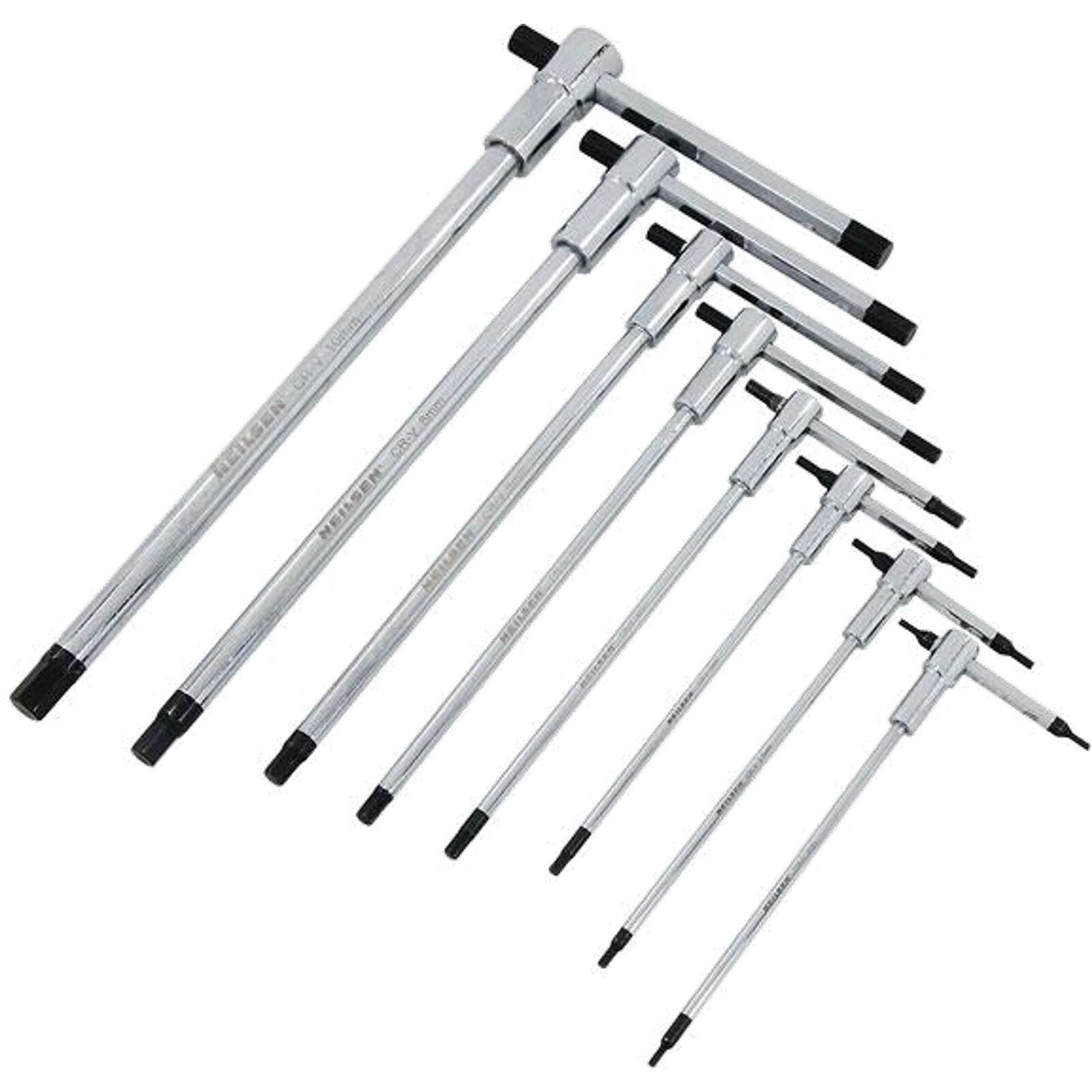 Neilsen 8pcs Long Sliding T-handle Allen Hex Key Wrench Set 2-10mm T Handle Keys