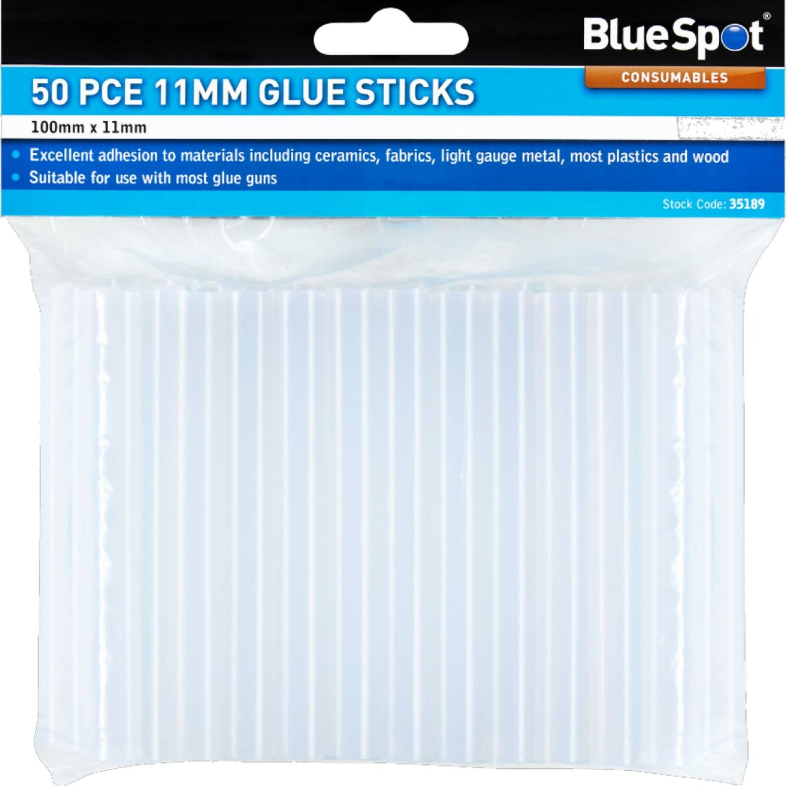 Bluespot 50pc Hot Melt Glue Gun Sticks Diy Electric Mini Hobby 100mm X 11mm