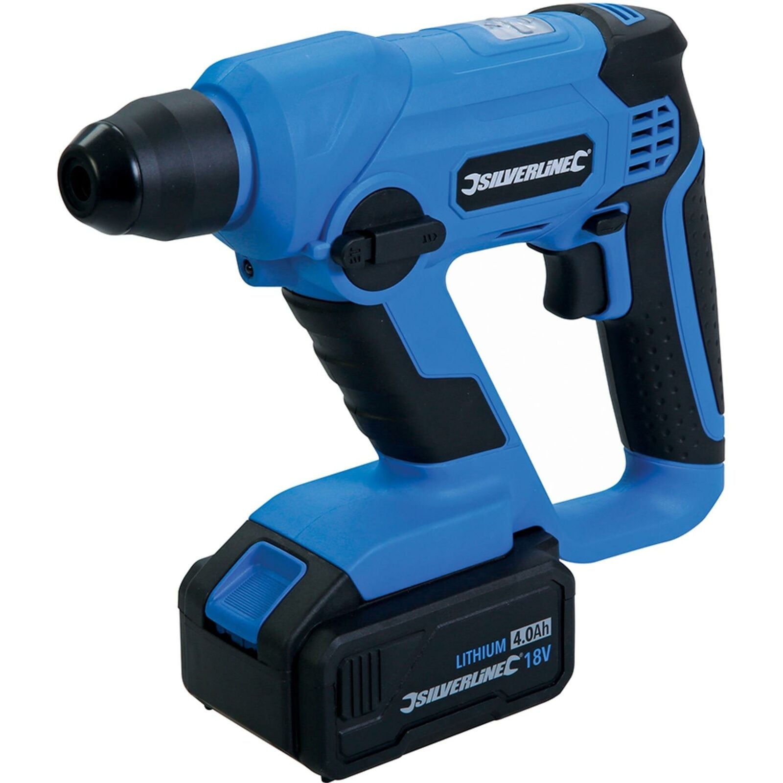 Silverline 18V Cordless Electric SDS Plus Hammer Drill 4Ah Li-ion battery