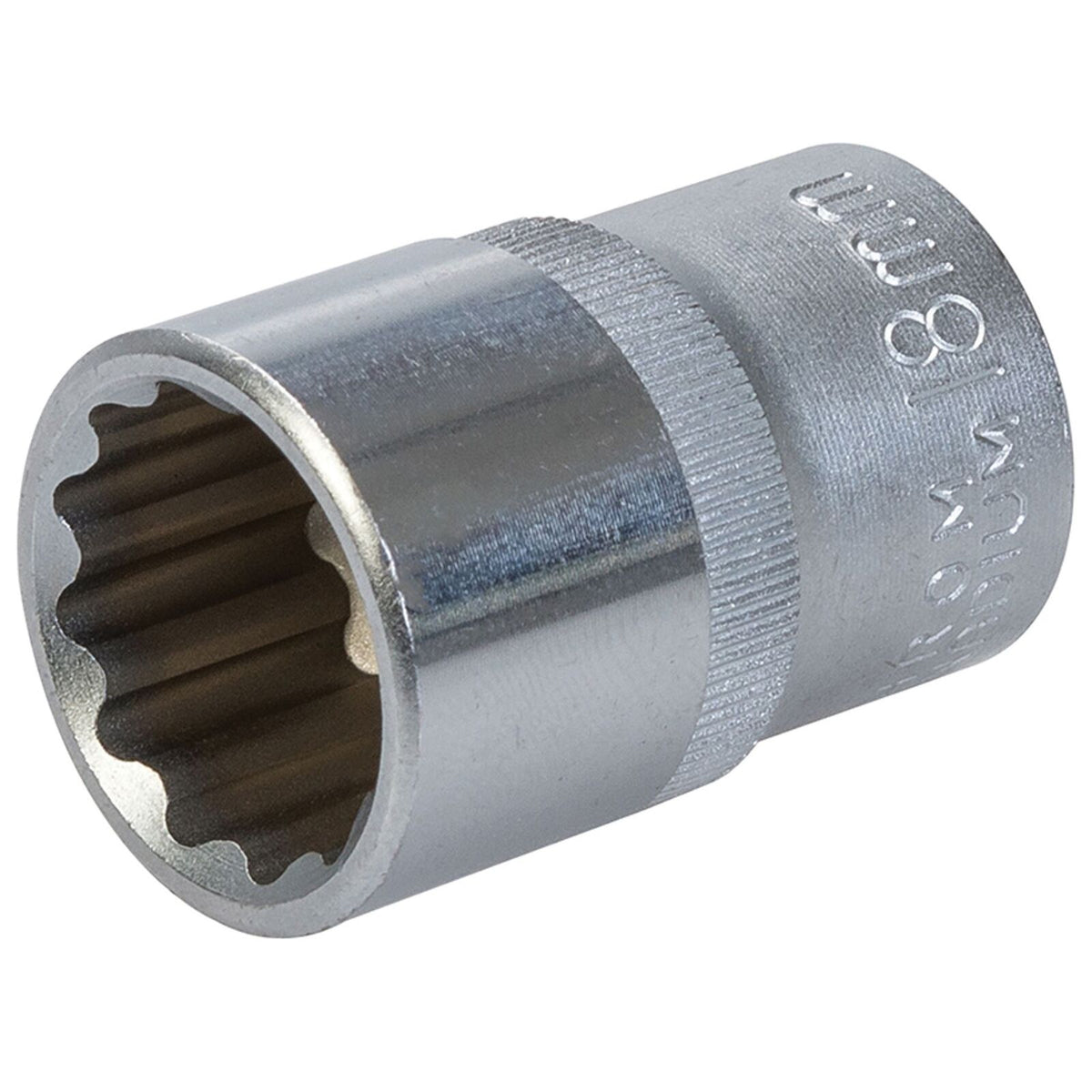 King Dick 18mm 12 PT Single Metric Polished Standard 1/2" Drive Socket