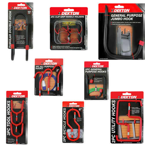 Storage Hooks General Purpose  Double Utility Tool Bike Clip Grip Shed Garage