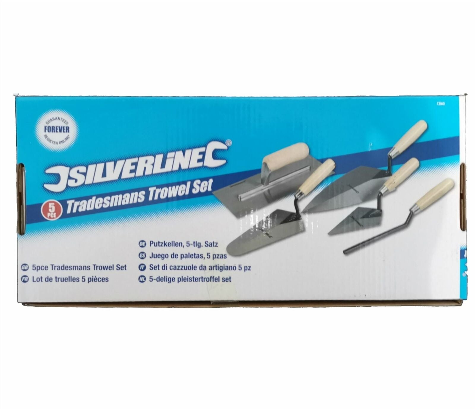 Silverline 5pc Plastering Brick Jointing Gauging Hand Trowel Tradesman Tool Set