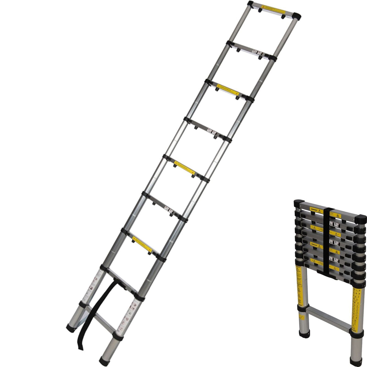 Silverline Telescopic Extendable Step Folding Multi Purpose Portable Ladder 2.6m