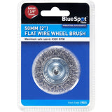 BlueSpot Rotary Flat Steel Wire Brush Crimp Set wheel For Drill 50mm 2"