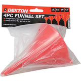 Dekton Plastic Funnel Pouring Funnels Set Kitchen Petrol Garden Fuel Oil