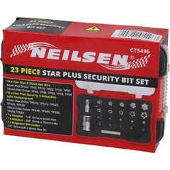 Neilsen 23pc Star Plus Tamperproof Screwdriver Security Power Hex Torx Bit Set