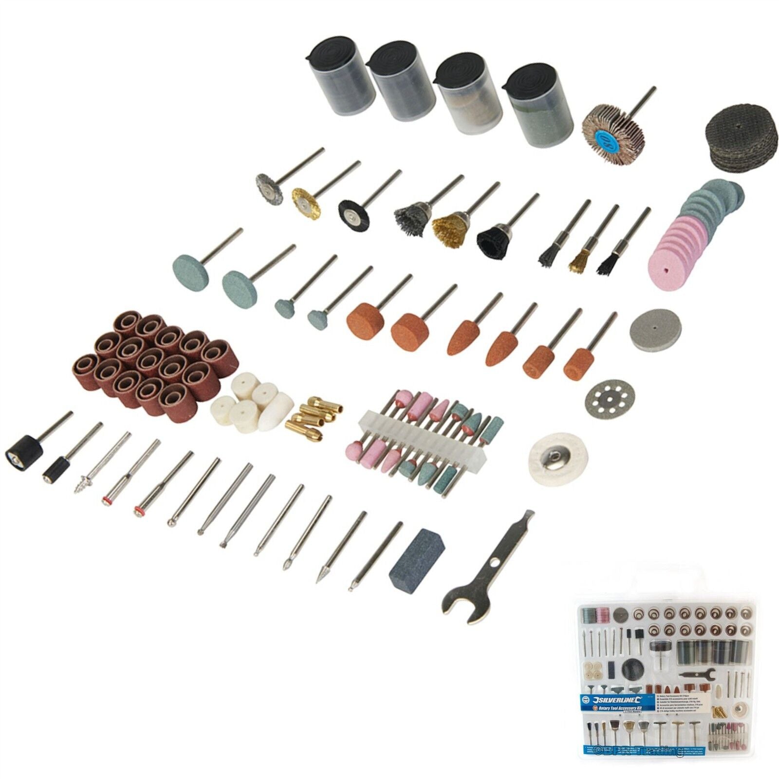 3.17mm Mandrel Rotary Tool Accessory Kit 216pce 267204 Silverline