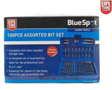 BlueSpot 100pc Assorted Screwdriver Bit Set, Security, Power, Hex, Torx, Bits