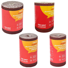 Amtech 5m Red Aluminium Oxide Sanding Roll 40 60 80 Or 120 Grit Sandpaper