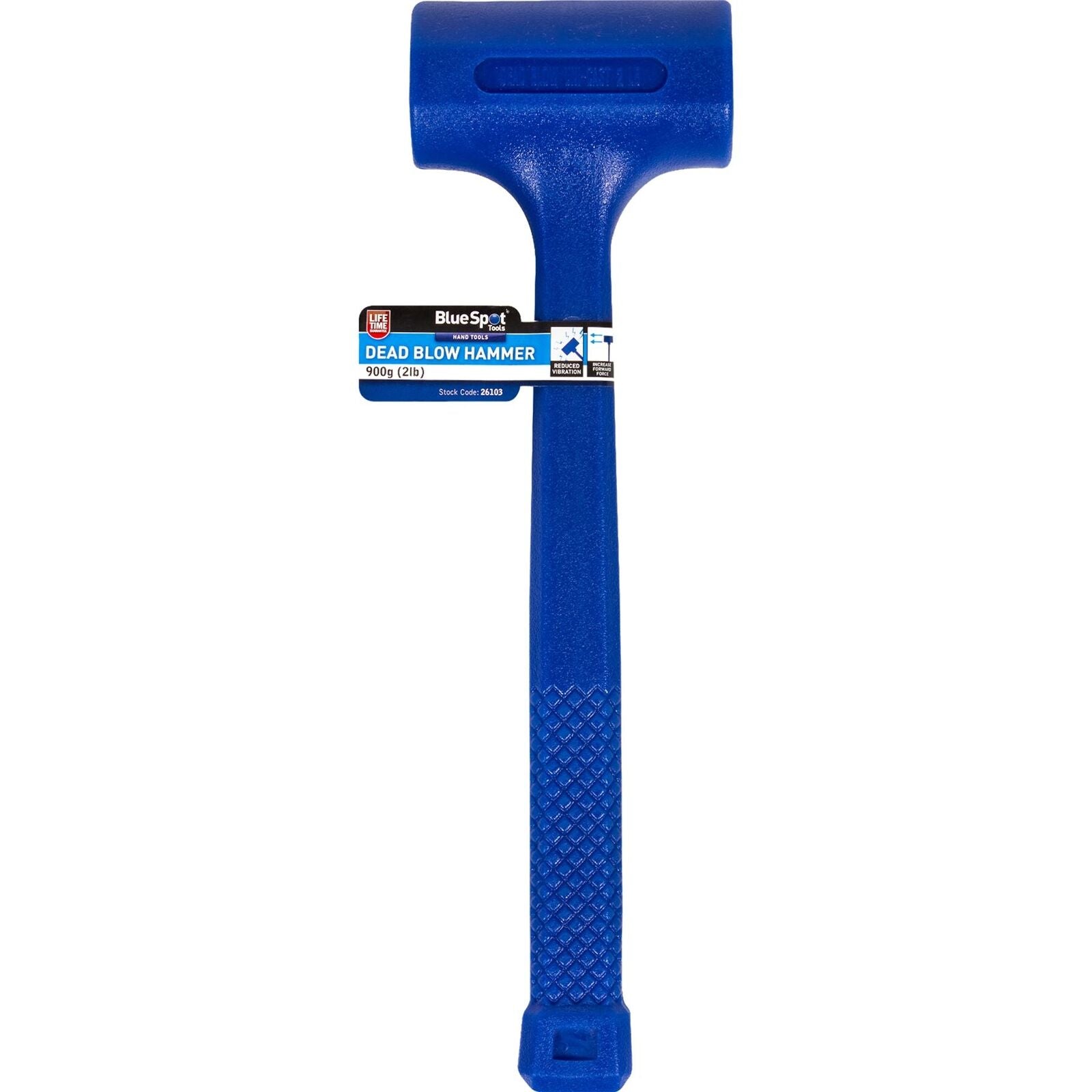 BlueSpot Dead Blow Hammer Rubber Head Mallet Garage Mechanics Camping 900g 2LB