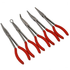 Neilsen 5pc Extra Long Reach Bent Straight Pliers Plier Soft Grip Handle Set 11"