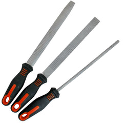 Dekton 3pc Steel Wood Rasp File Set Flat Round Half Round Carpenters Tool