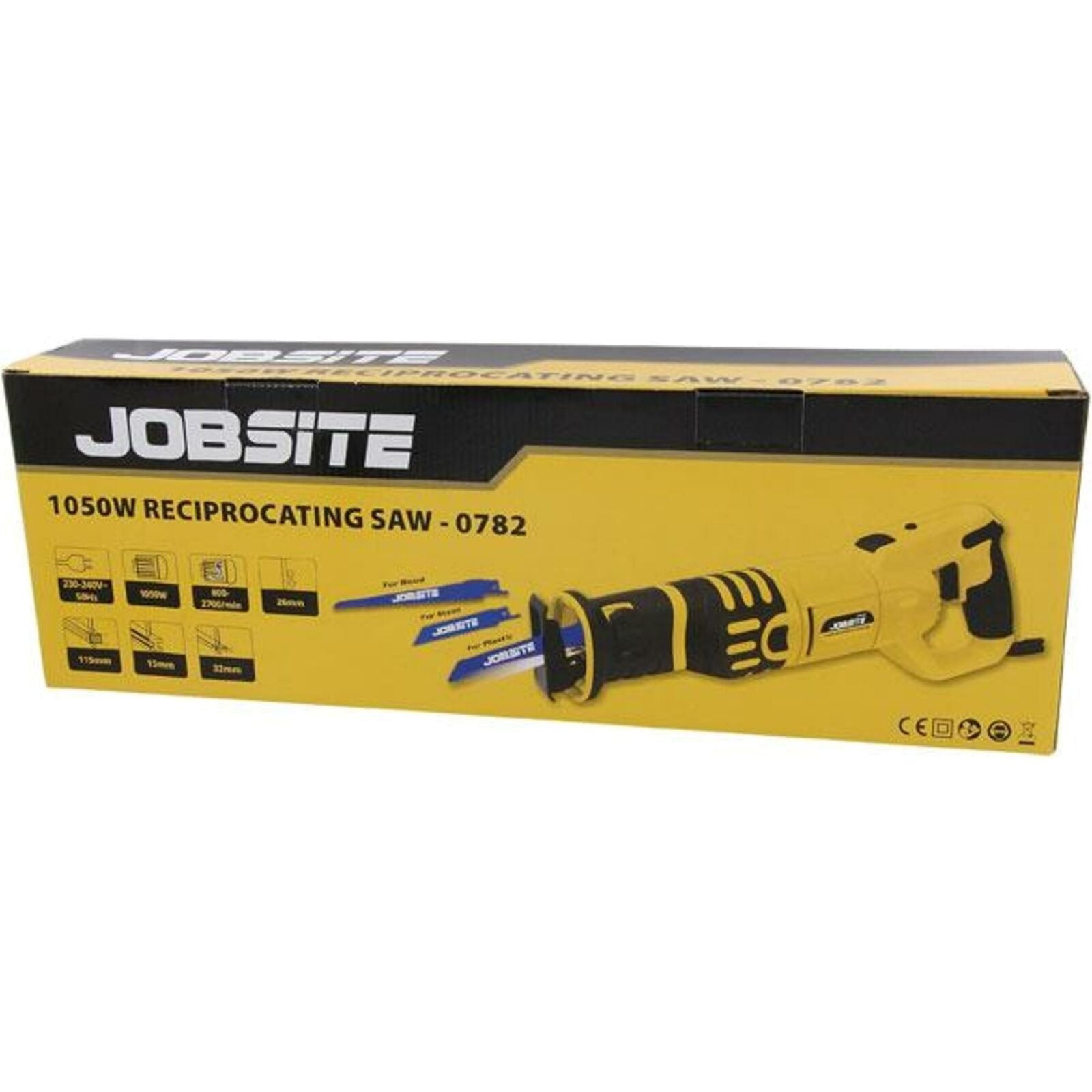 Jobsite 240v Reciprocating Saw Variable Speed 1050w Recip Sawing Cutting Tool