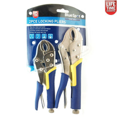 Bluespot 2pc Grip Wrench Vice Locking Lock Pliers Mole Grips Tools 7" & 10"
