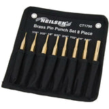 Neilsen 8pc Brass Pin Punch Set Hand Tool Mechanical Holes Punches 1/16" - 5/16"