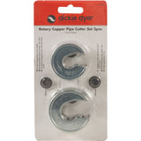 Dickie Dyer 2pc Rotary Copper Pipe Tube Cutter Slicer Wheels 15 & 22mm