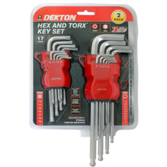 Dekton 17pc Allen Key And Star Security Bit Set Torx Hex Wrench Key Metric Bits